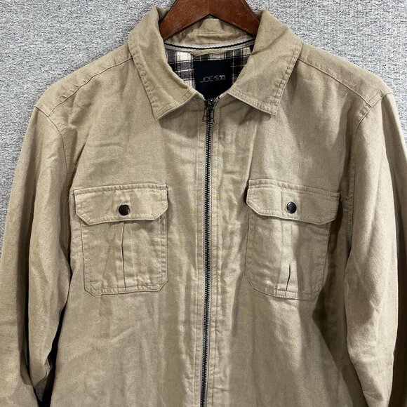 JOE’S Men’s Light Jacket Sz Medium Flannel Lined Over Shirt Jacket Brown - Picture 3 of 13